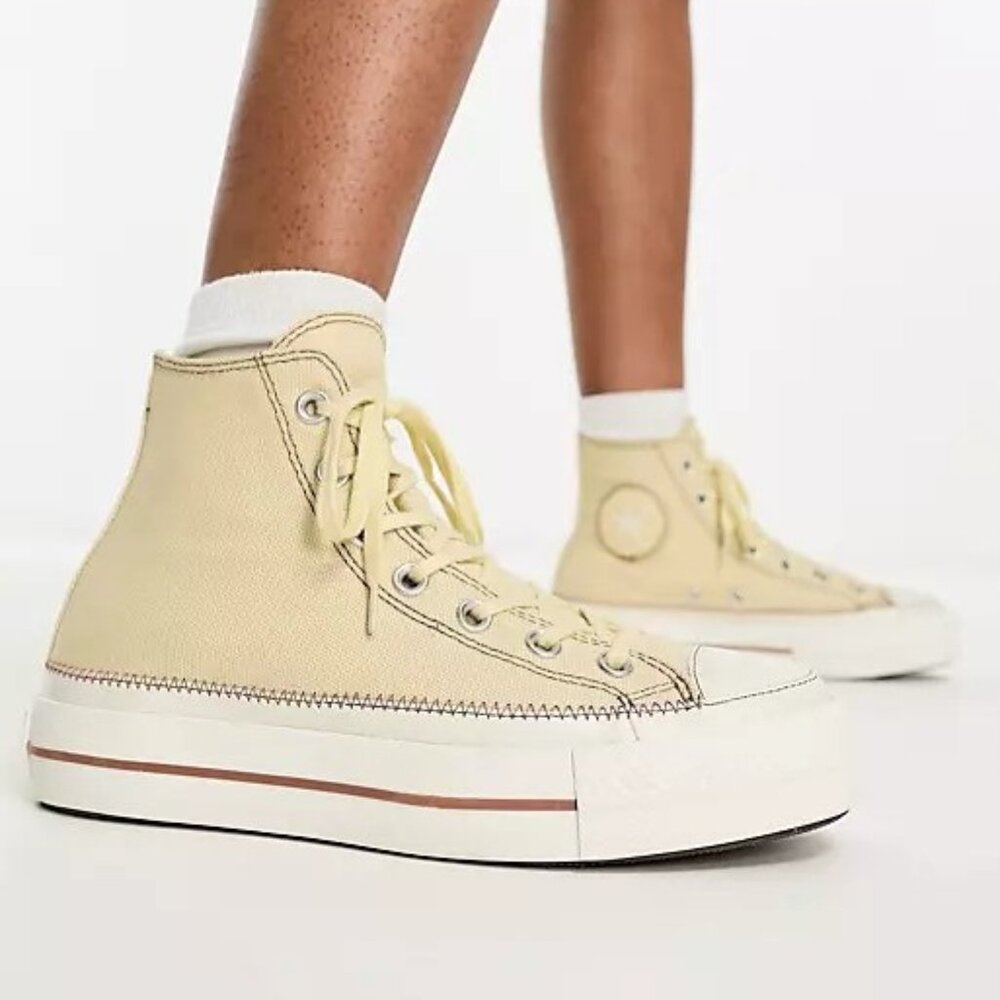 Converse Chuck Taylor All Star Modern Lift Mono Platform Hi Women Shoes Cream